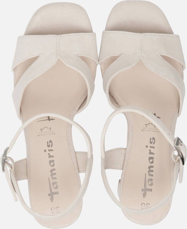 tamaris Sandalen met hak beige Leer