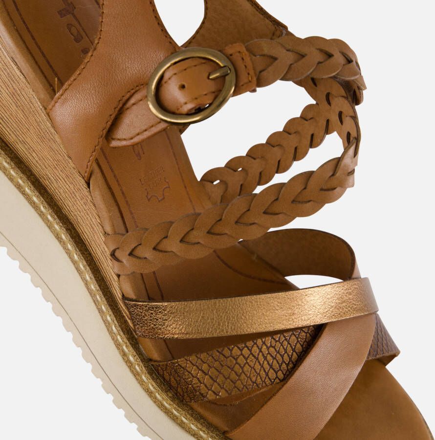 tamaris Sandalen met hak cognac Synthetisch