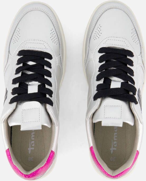 tamaris Sneakers zilver Leer