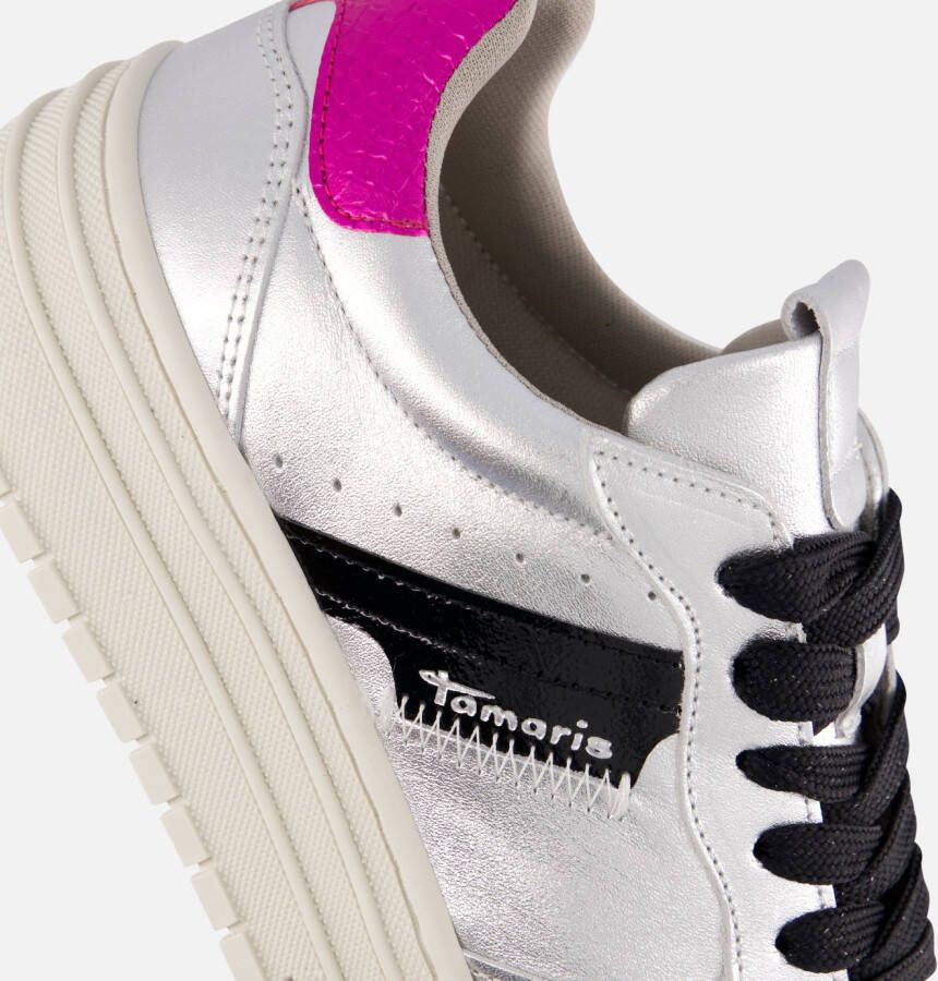 tamaris Sneakers zilver Leer