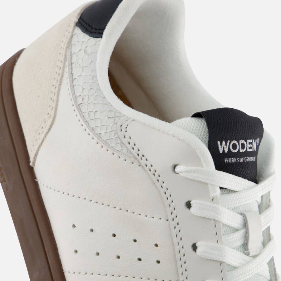 Woden Bjork Mix Sneakers wit Leer