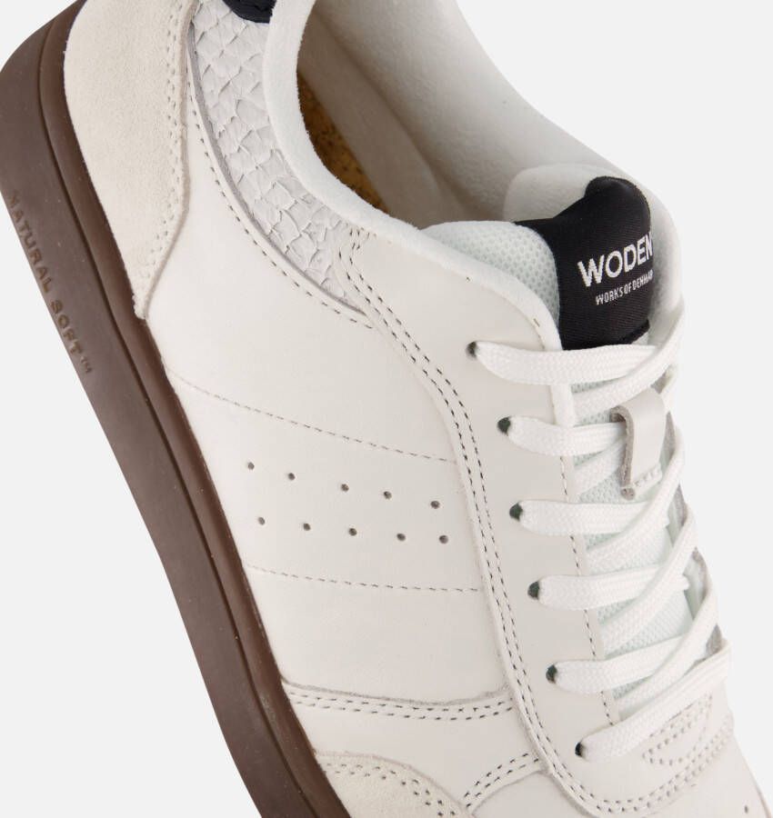 Woden Bjork Mix Sneakers wit Leer