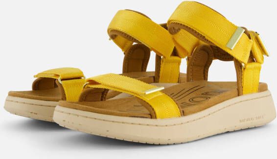 Woden Line Sandalen geel Textiel