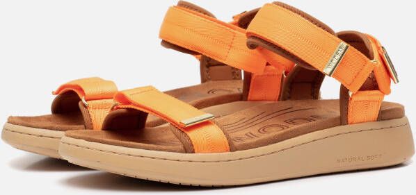 Woden Line Sandalen oranje Textiel