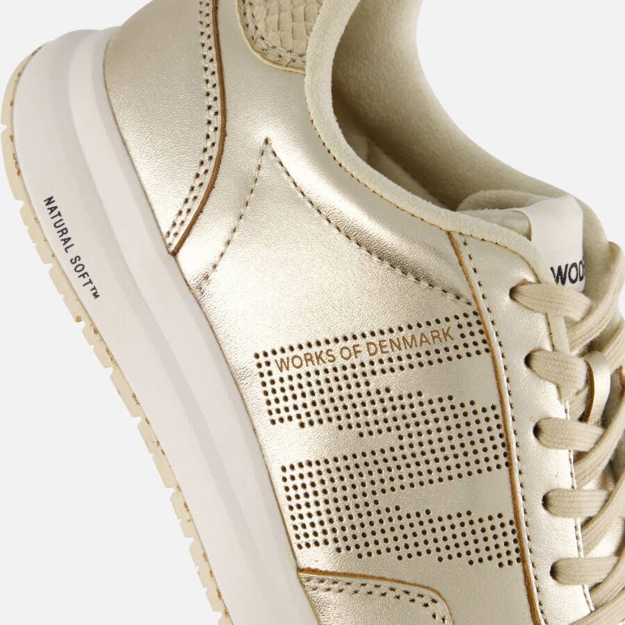 Woden Nora Natural Soft Sneakers goud Leer