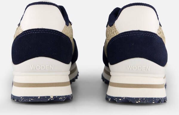 Woden Ronja Plateau Sneaker blauw Leer