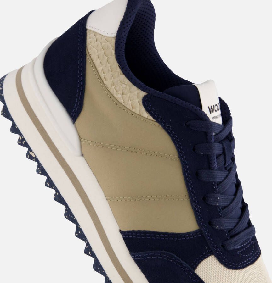 Woden Ronja Plateau Sneaker blauw Leer