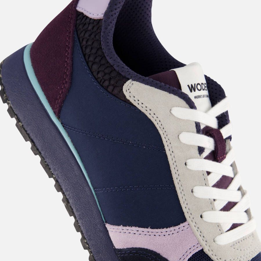 Woden Ronja Sneakers blauw Leer