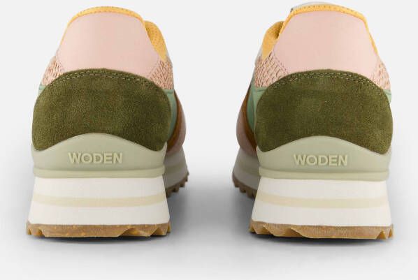 Woden Ronja Plateau Sneakers groen Leer