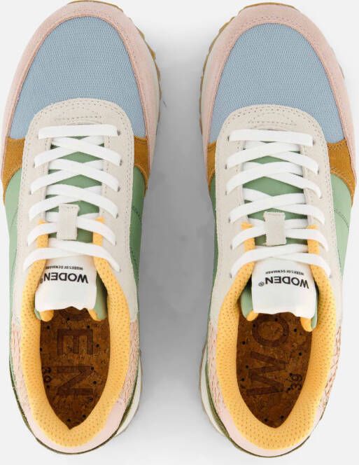 Woden Ronja Plateau Sneakers groen Leer