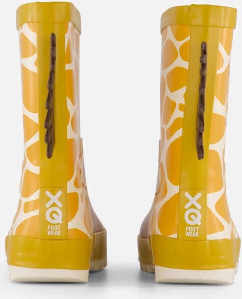 XQ Footwear 3D Giraffe Regenlaarzen oranje Rubber