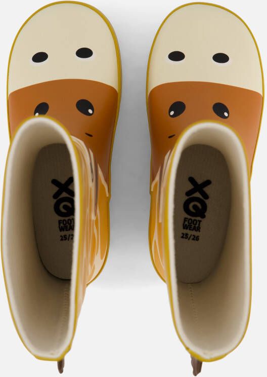 XQ Footwear 3D Giraffe Regenlaarzen oranje Rubber