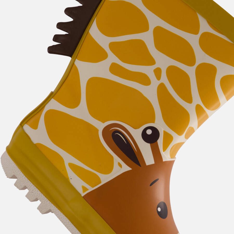 XQ Footwear 3D Giraffe Regenlaarzen oranje Rubber