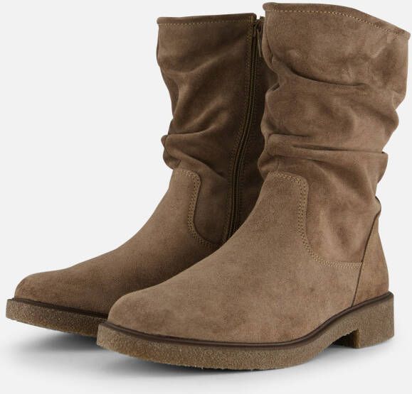 Feyn Giulia Plooi Enkellaarsjes taupe Suede