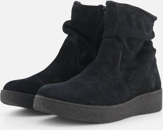 Feyn Marina Enkellaarsjes zwart Suede