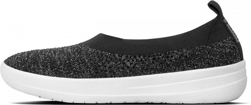 FitFlop Crystal Uberknit instappers zwart Textiel