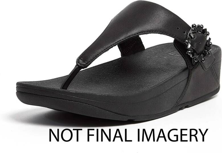 FitFlop Lulu Crystal Buckle Sandalen zwart