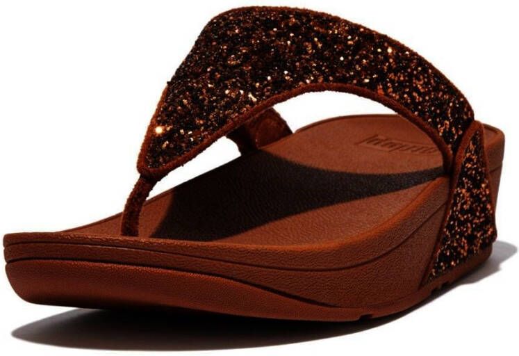 FitFlop Lulu Glitter Toe-Thongs PU Glitter BRUIN