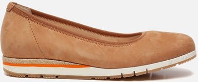 Gabor Comfortabele Suède Ballerina Schoenen Brown Dames