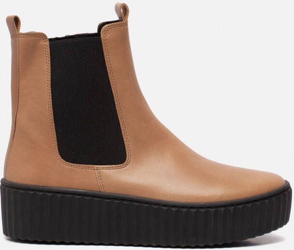 Gabor Moderne Chelsea Boots in Cognac Leer Brown Dames