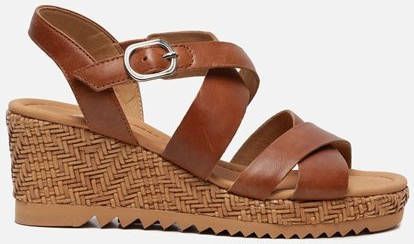 Gabor Comfort sandalen met sleehak cognac 231239 Dames