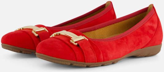 Gabor Instappers rood Suede Dames