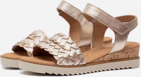 Gabor Iridescent Leren Sleehak Sandalen Gray Dames