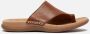 Gabor Cognac Leren Sandalen Platte Ronde Neus Brown Dames - Thumbnail 3