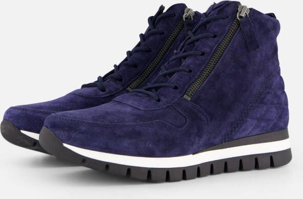 Gabor Veterboots blauw Suede