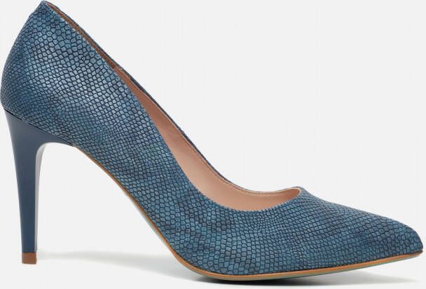 Giulia Pumps blauw slangenprint Imitatieleer