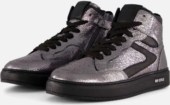 Hip hoge sneakers metallic zilver