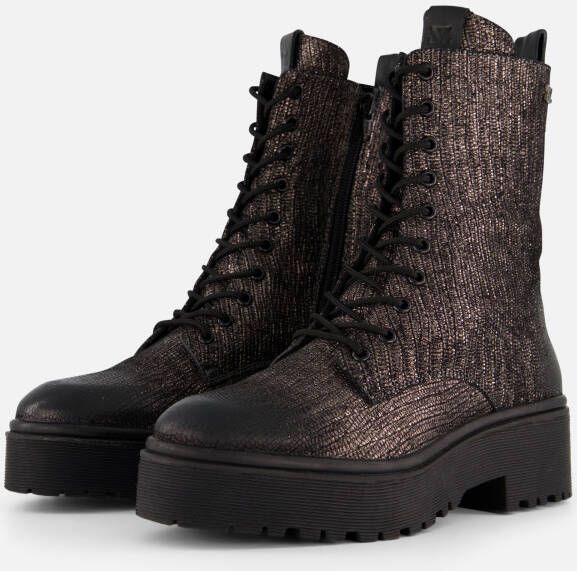 Laza i Metallic Veterboots grijs Synthetisch