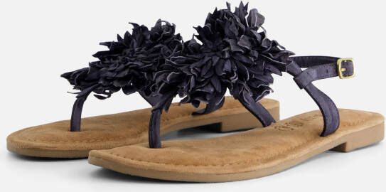 Lazamani Sandalen Flower zwart Leer