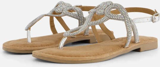 Lazamani Sandalen zilver Leer