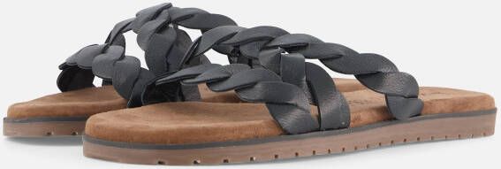 Lazamani Slippers zwart Leer