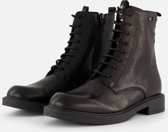 Linea Zeta Veterboots zwart Leer