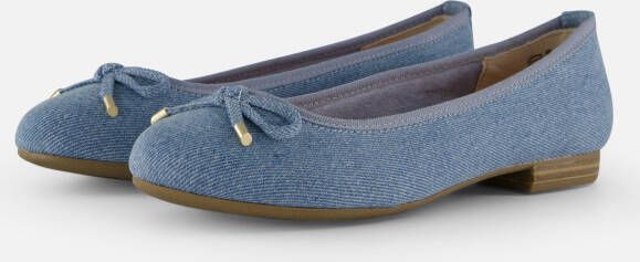 Marco Tozzi MT Vegan Soft Lining + Feel Me insole Dames Ballerina's LIGHT BLUE JEANS