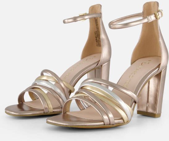 Marco tozzi Gouden Synthetische Sandalette met 9cm Hak Gray Dames