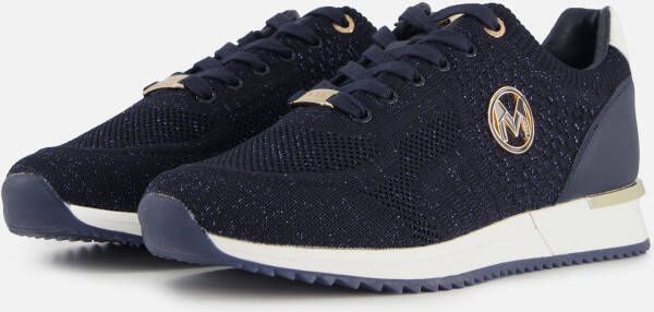 Mexx Gitte Glitter Sneakers blauw Imitatieleer