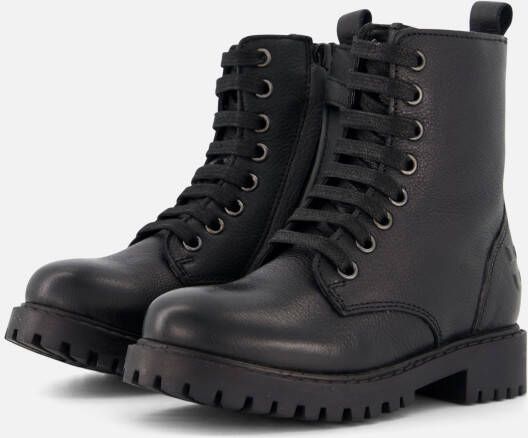 Muyters Veterboots zwart Leer