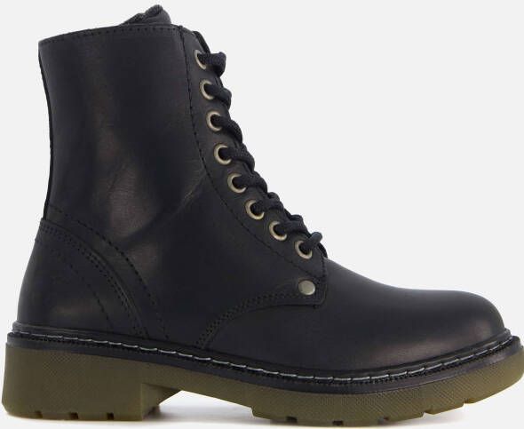 Muyters Enkellaarsjes Dames Veterboots dames Leer Zwart