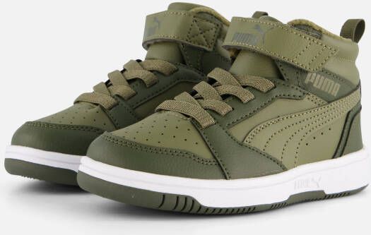 Puma Rebound V6 Mid sneaker groen Jongens Meisjes Imitatieleer 28 Sneakers