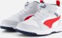 Puma Rebound V6 Mid sneakers lichtgrijs zwart rood Jongens Meisjes Imitatieleer 28 - Thumbnail 2