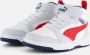 Puma Rebound V6 Mid sneakers lichtgrijs zwart rood Jongens Meisjes Imitatieleer 28 - Thumbnail 6