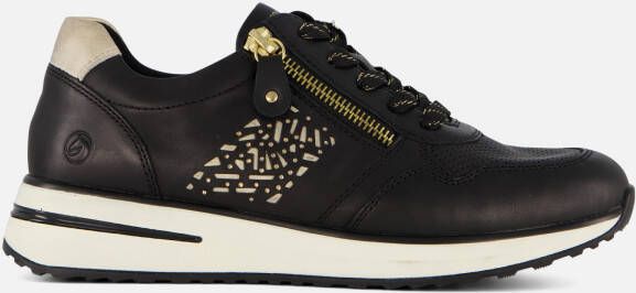 Remonte Zwarte Lite 'n Soft Sneakers met Gouden Details Black Dames