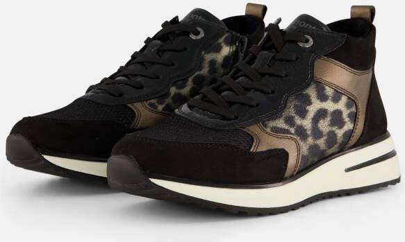 Remonte Zwarte hoge sneaker met warme voering Multicolor Dames