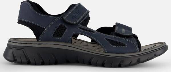 Rieker Donkerblauwe Synthetische Sandalen met Klittenbandsluiting Blauw Heren