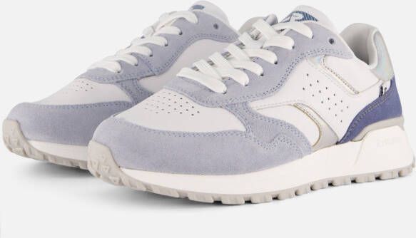 Rieker Witte Sneaker met Blauwe Accenten Multicolor Dames