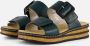 Rieker Petrol Kruis Geborduurde Slipper Green Dames - Thumbnail 18