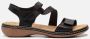Rieker Comfortabele Zwarte Sandaal met Klittenbandsluiting Black Dames - Thumbnail 1
